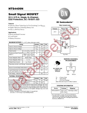 NTS4409NT1G datasheet  